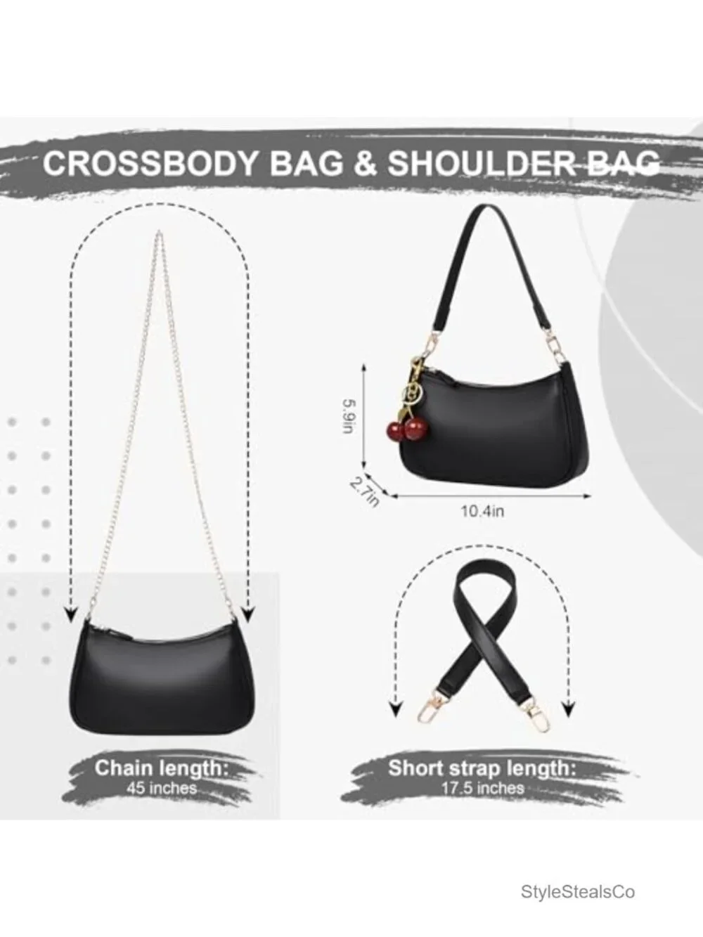 PU Leather Hobo Shoulder Bag Clutch Crossbody Handbag with RFID Wallet